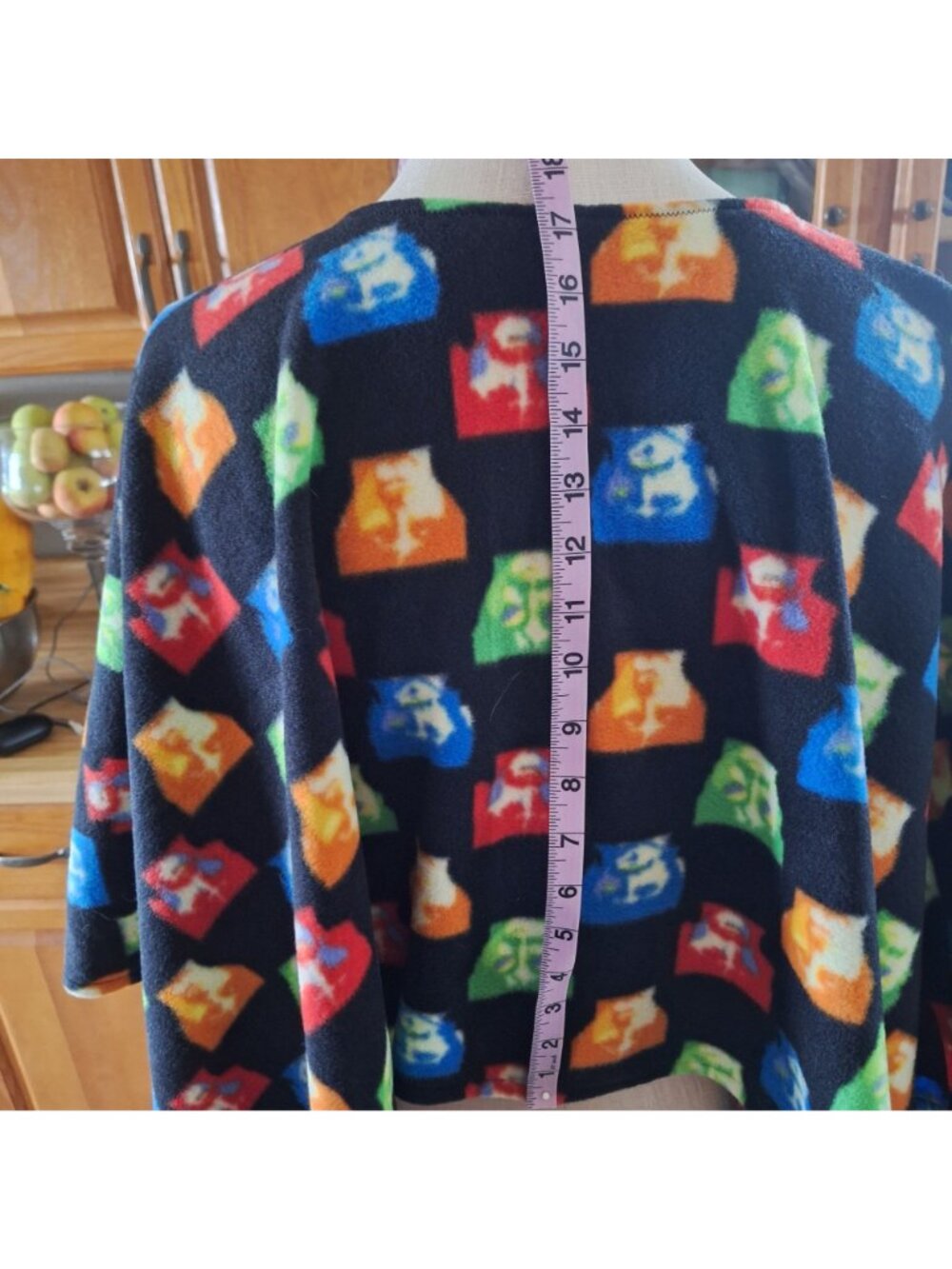 Handmade Beatles Fleece Poncho Retro Pop Art Colorful Medium One Size - Picture 7 of 9